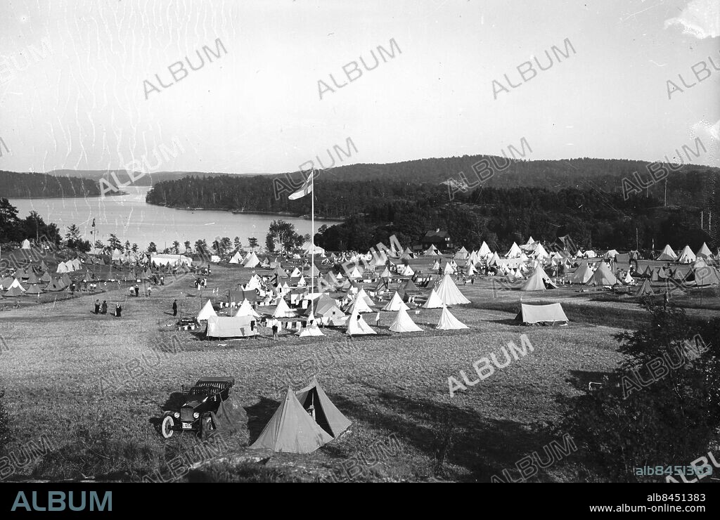 Göteborg 7 juli 1923. Scoutläger vid Rådasjön *** Local Caption *** 8544. KAMERAREPORTAGE.