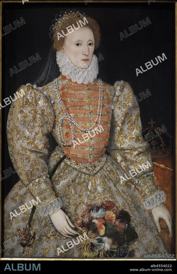 Queen Elizabeth I (1533-1603). She was the daughter of Henry VIII and Anne Boleyn. Painting known as the "Darnley portrait". Unknown artist. Oil on panel, c.1575. National Portrait Gallery. London, England, United Kingdom.