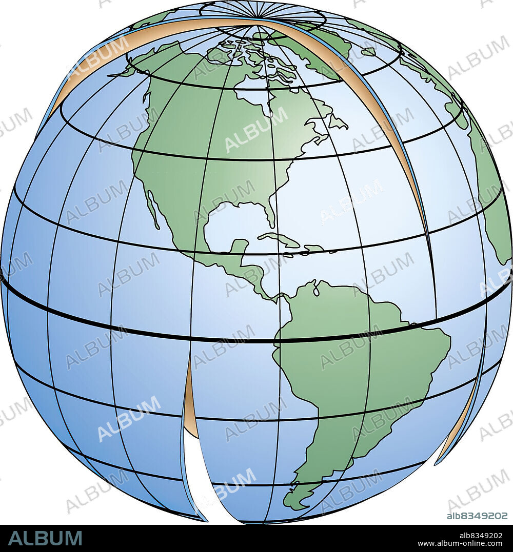 Goodes projection, which combines two projection methods, is called interrupted when the map obtained is not continuous. No part of the planet is left out. The interruptions are usually placed in the middle of oceans, and the continents are portrayed with very little distortion.