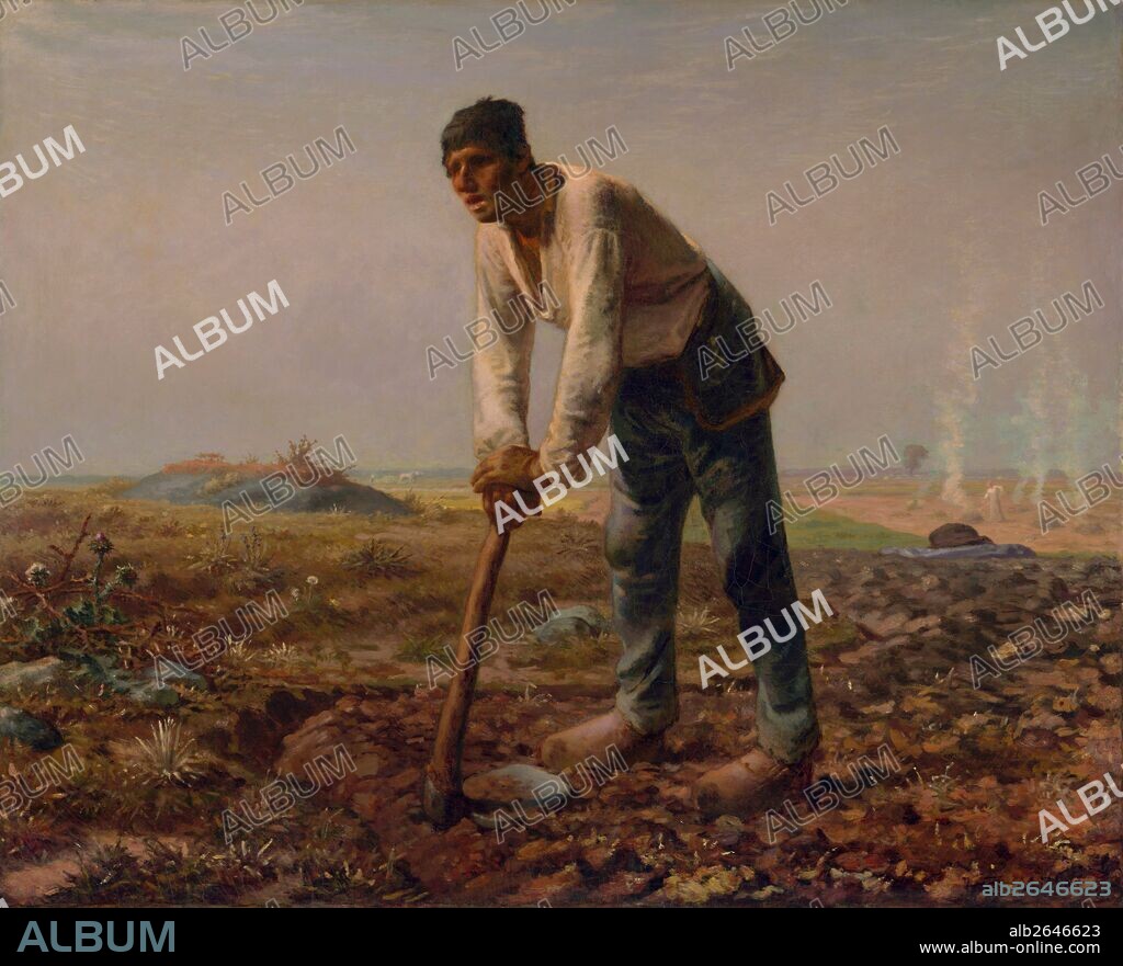 Man with a Hoe; Jean-François Millet, French, 1814 - 1875; 1860 - 1862; Oil on canvas; Unframed: 80 x 99 cm (31 1/2 x 39 in.), Framed: 112.4 x 131.4 x 9.5 cm (44 1/4 x 51 3/4 x 3 3/4 in.).
