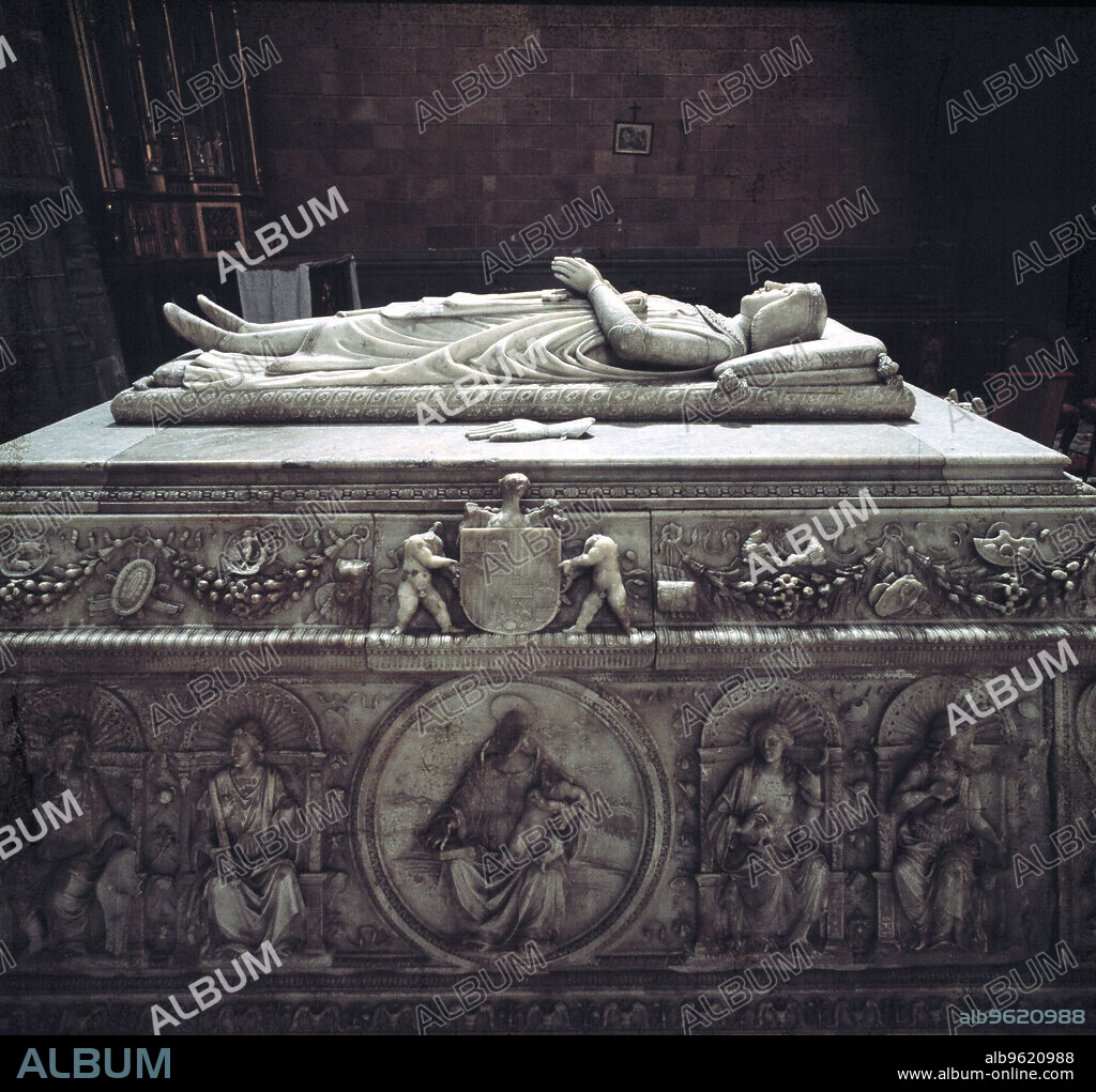 Tomb of Prince Don Juan, carved in 1511, preserved at the Royal Monastery of Santo Tomás de Avila.