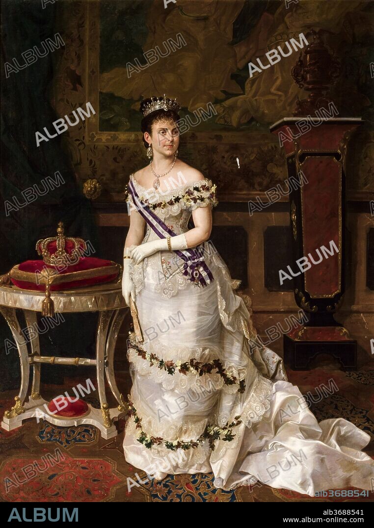 MANUEL CABRAL AGUADO-BEJARANO. Manuel Cabral Bejarano / "Retrato de María Mercedes de Orleans", 1878, Pintura (Óleo sobre lienzo), 2,25 x 1,66 m.