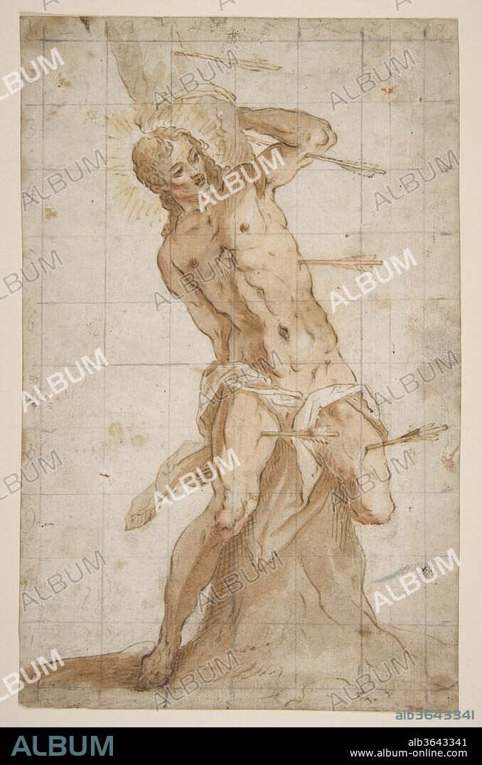 Saint Sebastian. Artist: After Jacopo Tintoretto (Jacopo Robusti) (Italian, Venice 1518/19-1594 Venice); Hans Friedrich Schorer (German, ca. 1609-1649, (active Augsburg)). Dimensions: sheet: 10 11/16 x 6 7/8 in. (27.2 x 17.4 cm). Date: 1620-49.