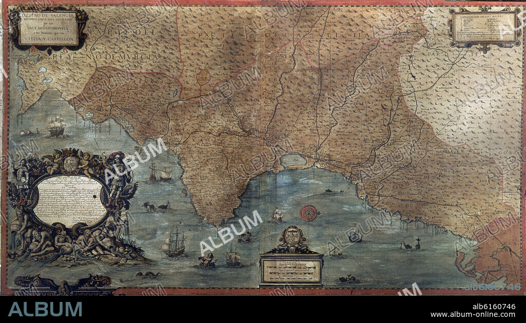 MAPA DEL REINO DE VALENCIA - 1693.