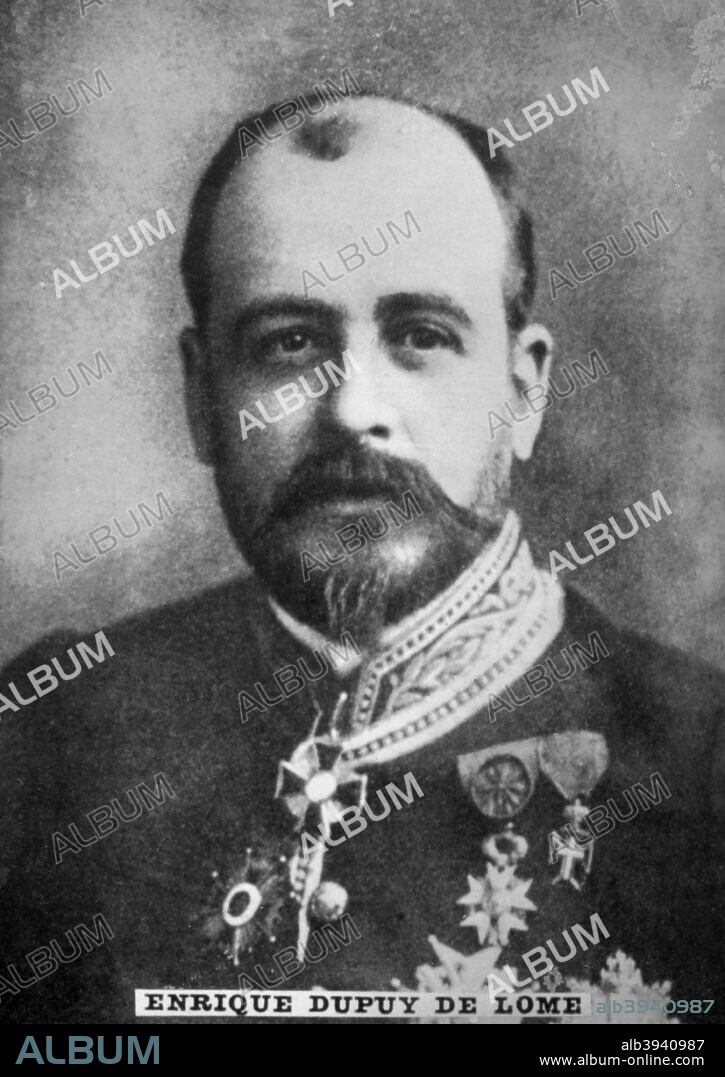 Enrique Dupuy de Lome, was born in Valencia in 1857 and was Minister of Spain in the United States in 1898, shortly before the blasting of Maine, the  Cuban Escoto intercepted a letter in which ranked Mac Kinley as a  politicastro, and for that reason had to withdraw from the United States, wrote several works.He died at 190. Cigar card from the History of Cuba, Geografico Universal, Propaganda de los Cigarros Susini y La Corona, Tabacalera Cubana.