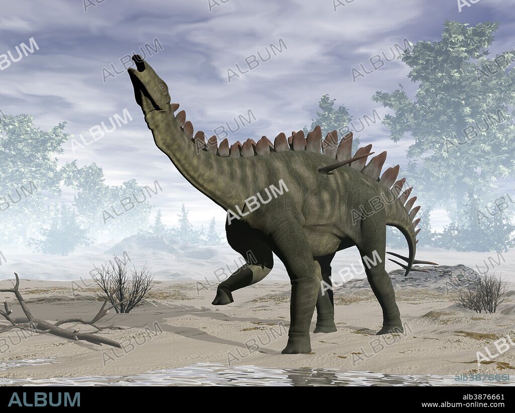 Miragaia dinosaur rearing up.
