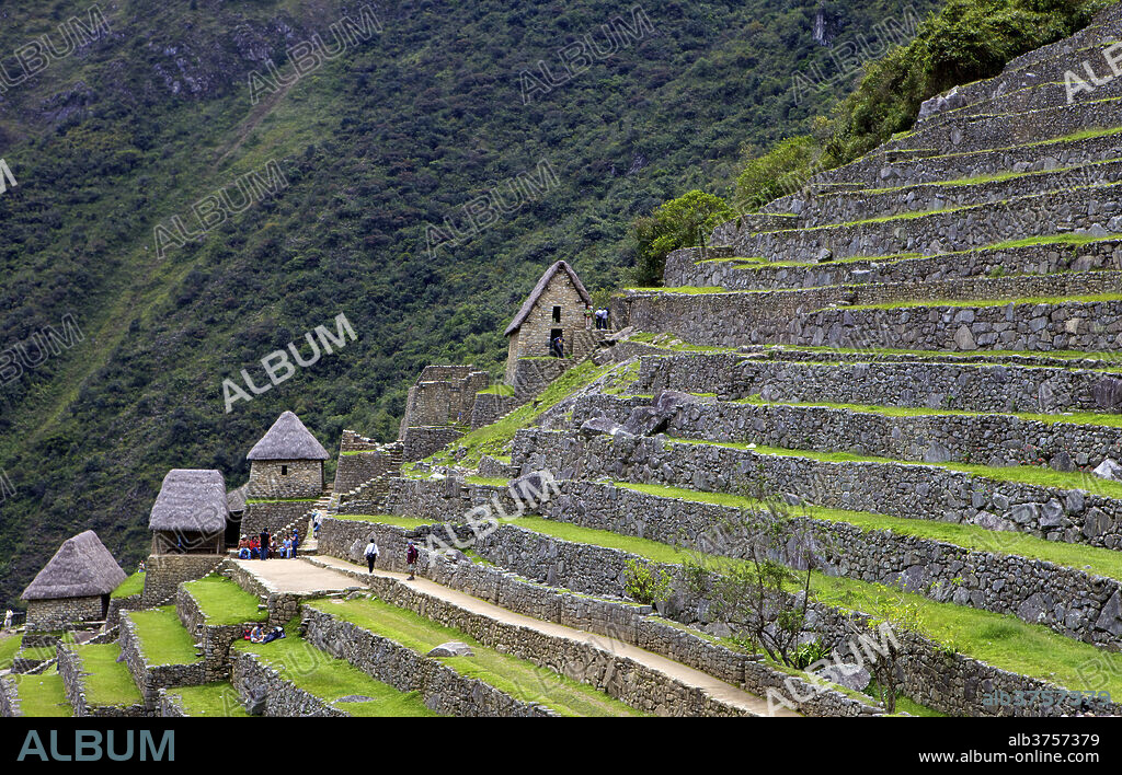 Agricultural terraces , Machu Picchu, peru, peruvian, south america, south american, latin america, latin american South America. The lost city of the Inca was rediscovered by Hiram Bingham in 1911.
