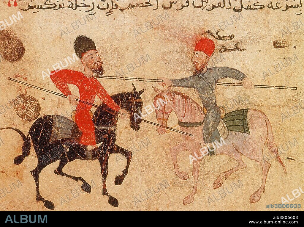 Fatimid illustration of two warriors fighting on horseback. The Fatimid dynasty of Ismaili Shi'a muslims controlled an empire in North Africa and the Middle East from 909 to 1171 AD, with Egypt as the center of their caliphate. They took their name from Fatimah, daughter of the Prophet Muhammad, from whom the Fatimids claimed descent.
