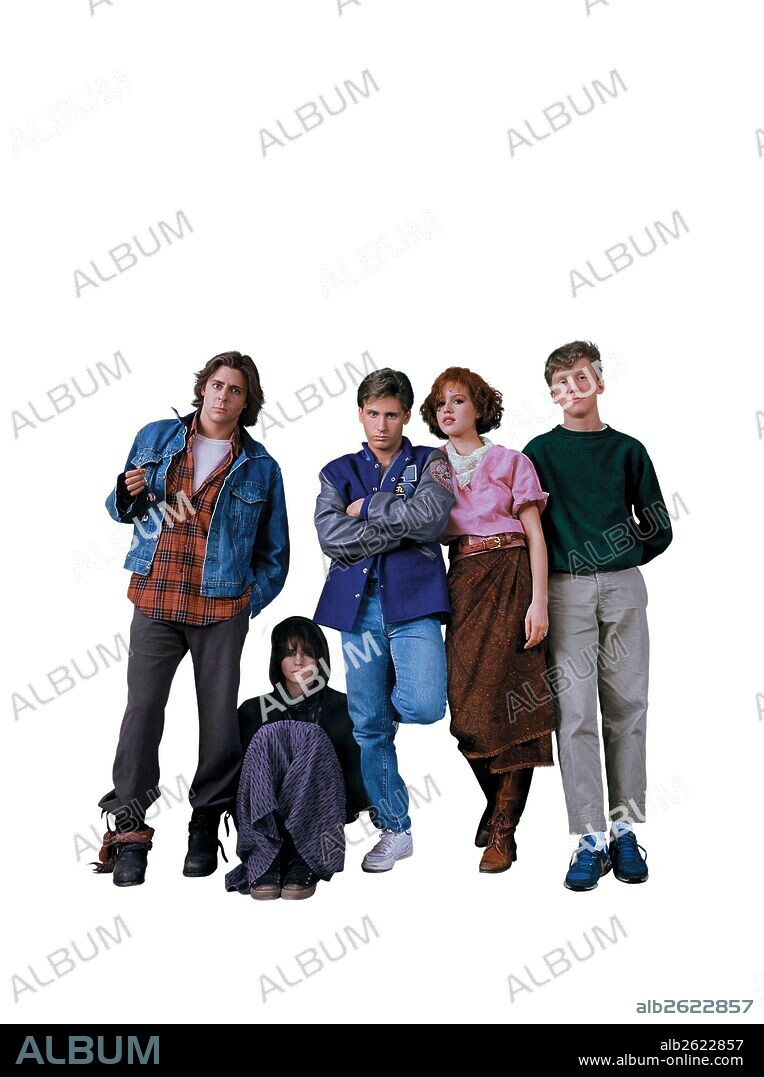 ALLY SHEEDY, ANTHONY MICHAEL HALL, EMILIO ESTEVEZ, JUDD NELSON y MOLLY RINGWALD en EL CLUB DE LOS CINCO, 1985 (THE BREAKFAST CLUB), dirigida por JOHN HUGHES. Copyright UNIVERSAL PICTURES.