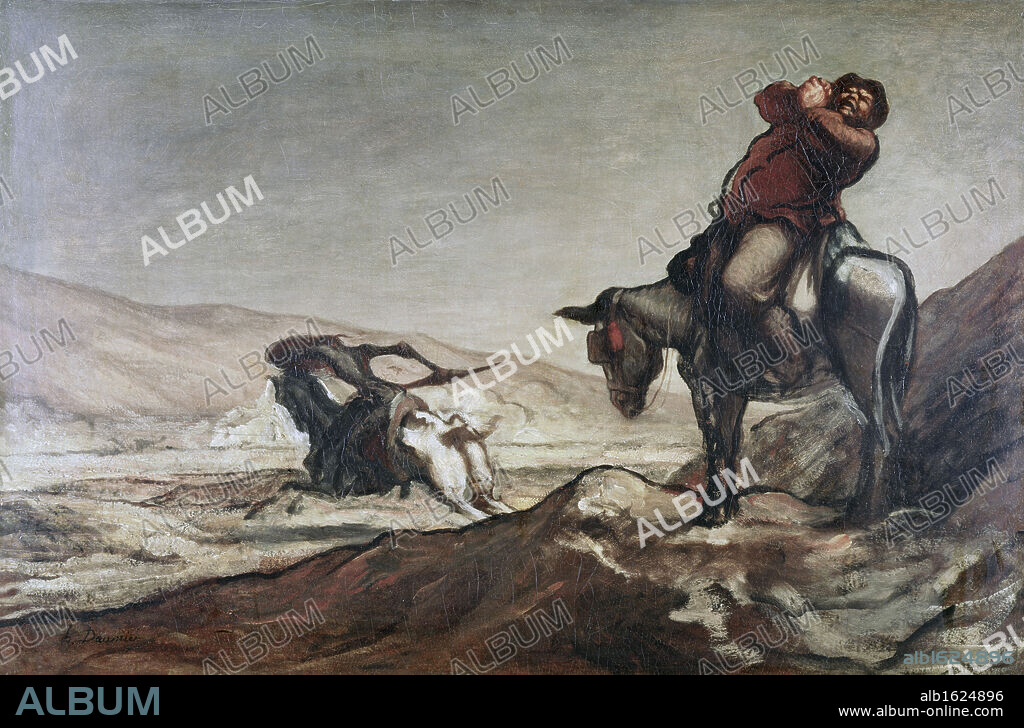 Don Quixote & Sancho Panza  ca, 1855  Honore Daumier (1808-1879 French)   Private collection.
