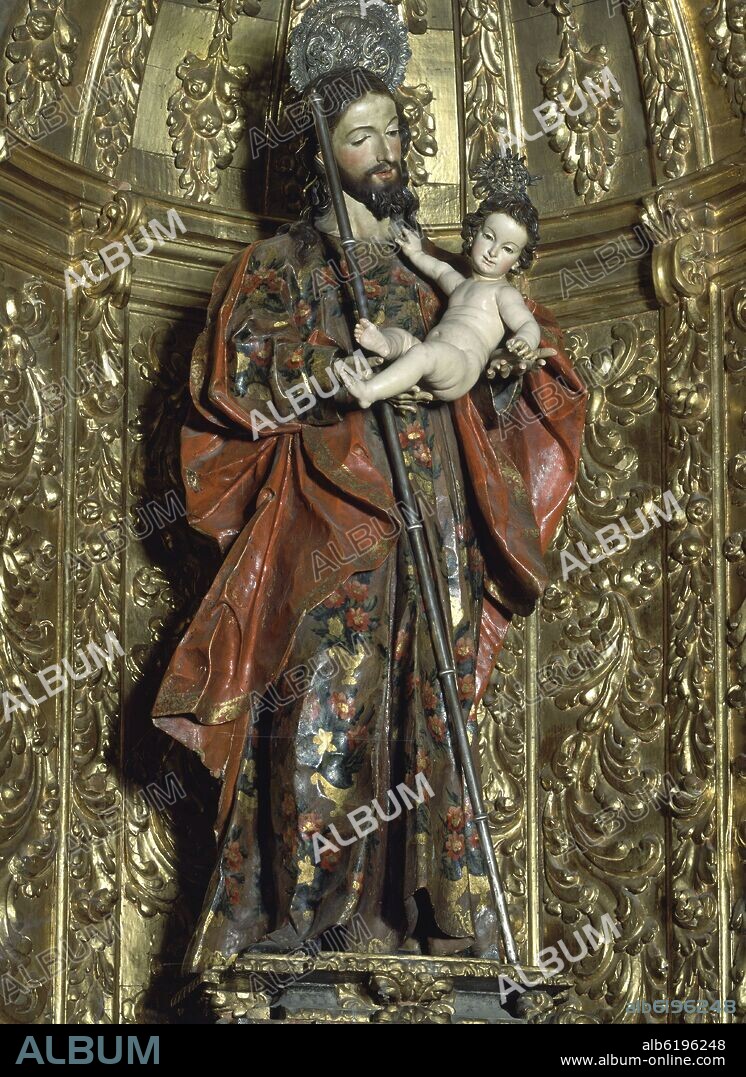 AGUSTÍN VERA MORENO. SAN JOSE - SIGLO XVIII - ESCULTURA EN MADERA POLICROMADA.