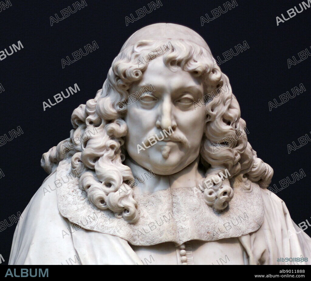 Portrait of Andries de Graeff Artus Quellinus I (1609-1668) Amsterdam, 1661, made of carrara marble. The mayors of Amsterdam were inspired by the ancient Roman Republic. This is powerfully expressed in this imposing portrait bust of Andries de Graeff. With his cloak wrapped to resemble a Classic toga, the mayor had himself immortalized in marble in the guise of a Roman consult, as is suggested by the letters 'COS' (.