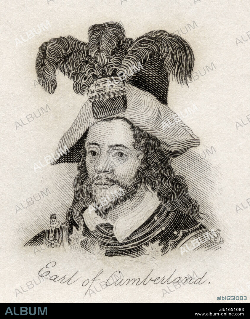 George Clifford 3rd Earl of Cumberland 1558 - 1605. English peer, Kinght of the Garter, naval commander and courtier in the court of Queen Elizabeth I. From the book Crabb's Historical Dictionary published 1825.