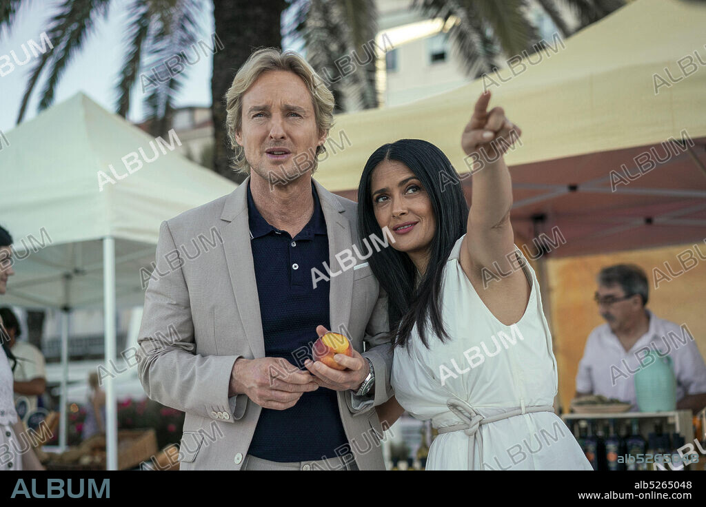 OWEN WILSON and SALMA HAYEK in BLISS, 2021, directed by MIKE CAHILL. Copyright AMAZON STUDIOS.