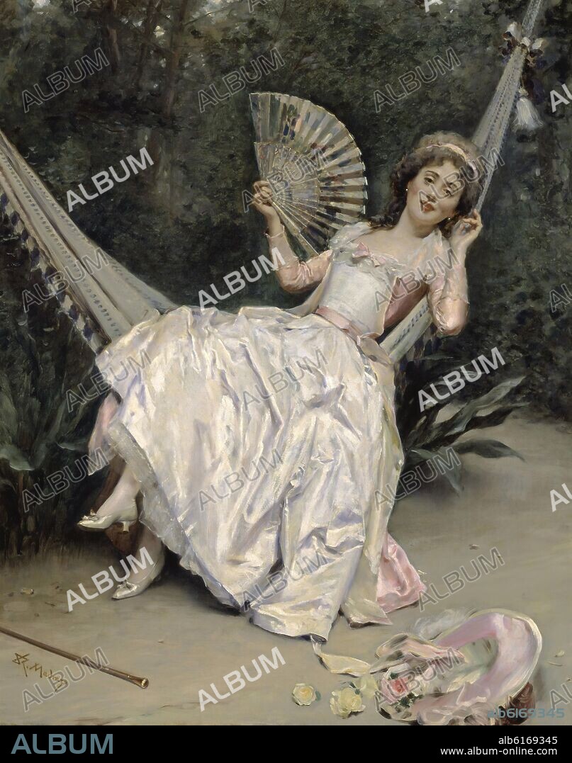 RAIMUNDO DE MADRAZO Y GARRETA (1841-1920). MUCHACHA EN LA HAMACA O NIÑA EN LA HAMACA- SIGLO XIX - OLEO LIENZO - 101x81 CM.