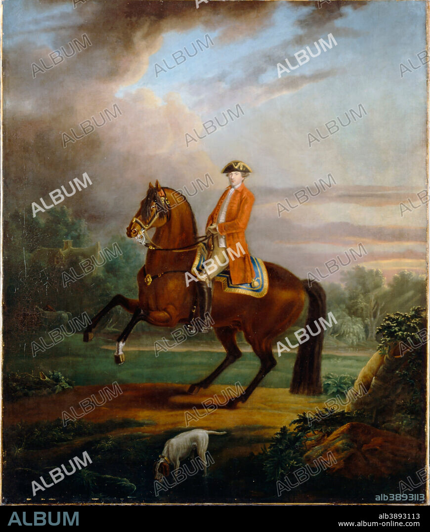 FRANCIS BOURGEOIS. A man, called Noel Desenfans on Horseback. Date/Period: Ca. 1773-75?. Painting. Oil on canvas Oil. Height: 1,197 mm (47.12 in); Width: 1,010 mm (39.76 in).