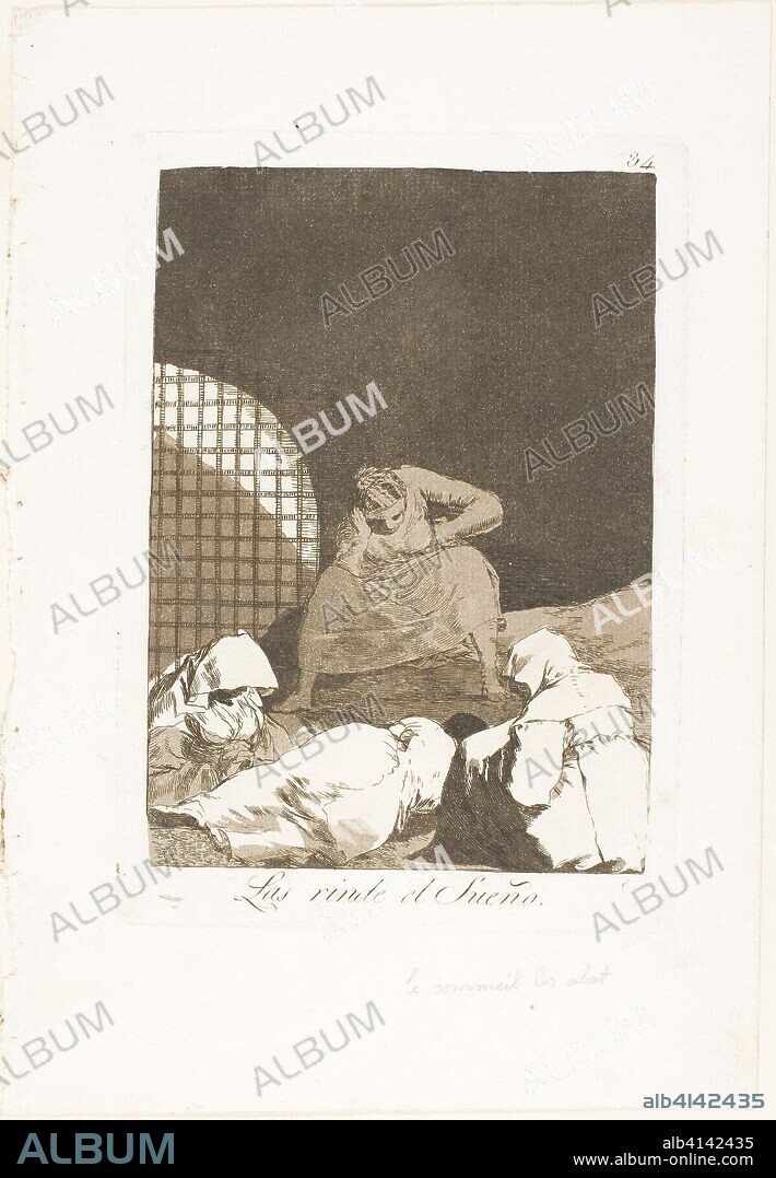 FRANCISCO DE GOYA. Sleep Overcomes Them, plate 34 from Los Caprichos. Francisco José de Goya y Lucientes; Spanish, 1746-1828. Date: 1797-1799. Dimensions: 190 x 136 mm (image); 216 x 151 mm (plate); 301 x 206 mm (sheet). Etching and aquatint on ivory laid paper. Origin: Spain.