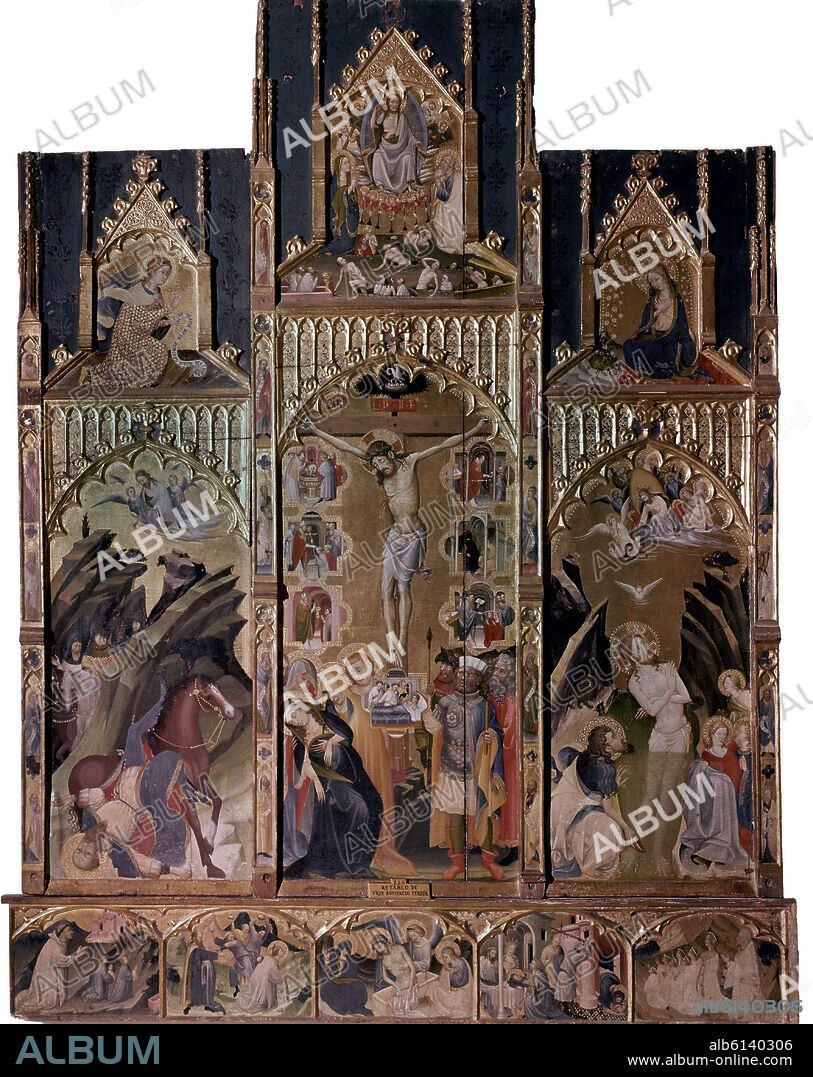 JAUME FERRER BASSA (1285-1348). RETABLO DE FRAY BONIFACIO FERRER -1396-1398 - PROCEDENTE DE LA CARTUJA DE PORTACELI - TEMPLE SOBRE MADERA.
