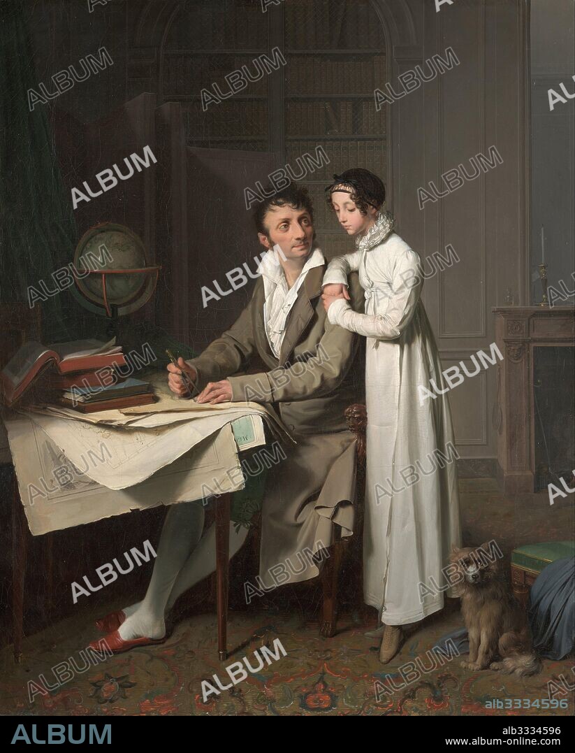 LOUIS LEOPOLD BOILLY. The Geography Lesson (Portrait of Monsieur Gaudry and His Daughter).