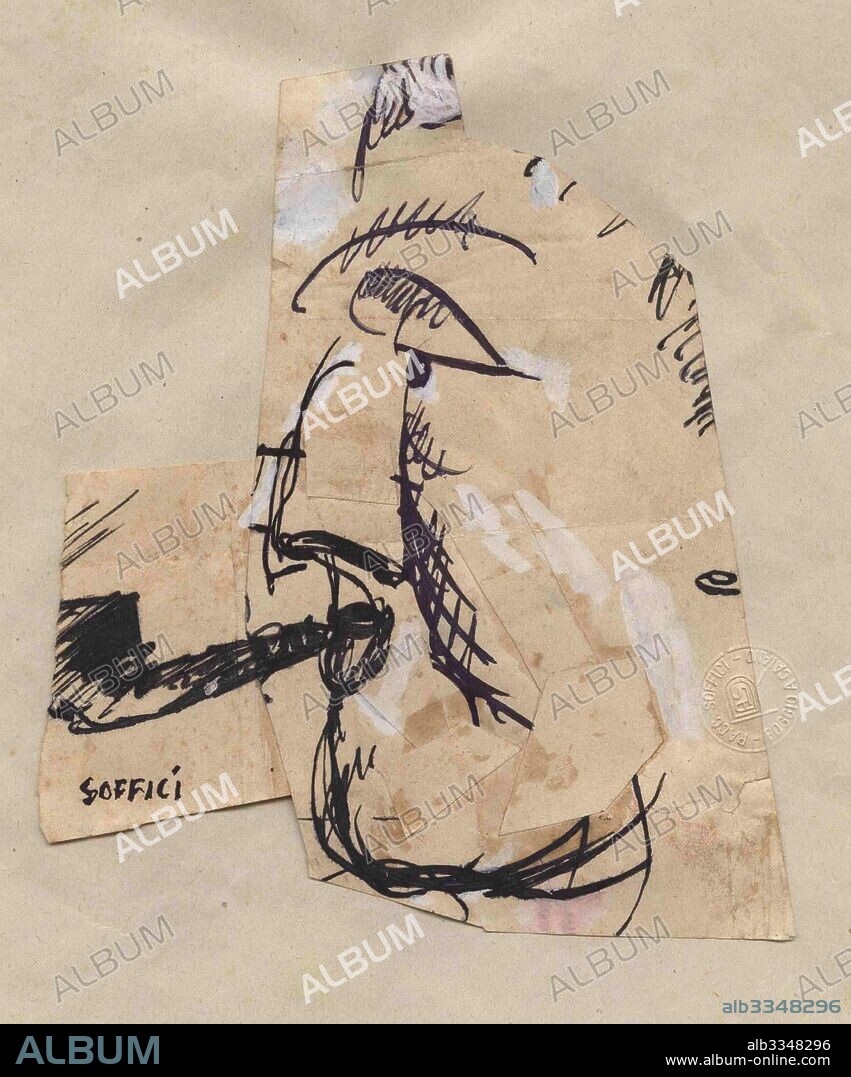 ARDENGO SOFFICI. Portrait of Guillaume Apollinaire.