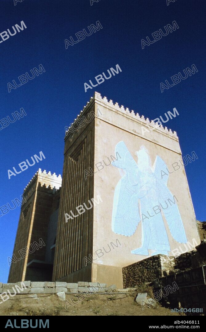 Nergal Gate, Nineveh, Iraq, 1977. Mid 20th century reconstruction of one of the great gates of the ancient Assyrian city of Nineveh.