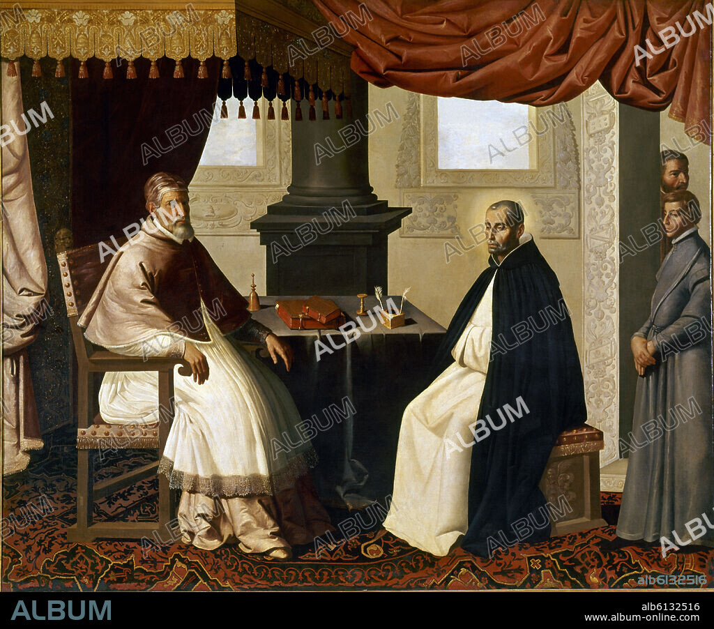 FRANCISCO DE ZURBARAN. S BRUNO Y EL PAPA URBANO II-O/L 2,72X3,26-.