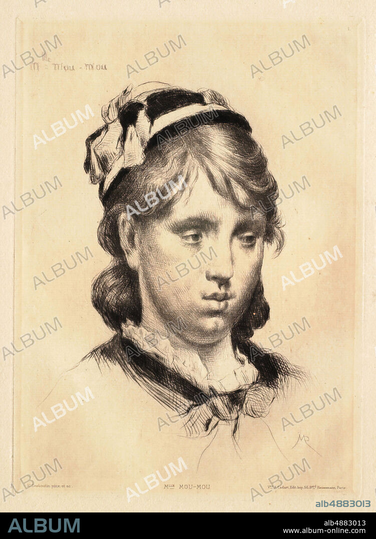 Marcellin Desboutin, French, 18231902, Mlle. Mou-Mou, 1880, Etching on laid paper, image: 11 x 7 15/16 in. (28 x 20.1 cm).