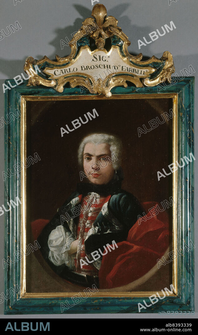 JACOPO AMIGONI. Portrait of Farinelli (Carlo Broschi, known as) 1705-1782, soprano, c1740.