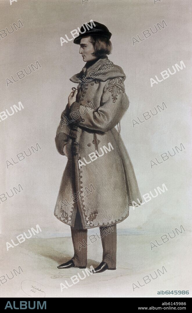 JOSEF KRIEHUBER. LITOGRAFIA DE FRANZ LISZT (1811-1886) - 1840.