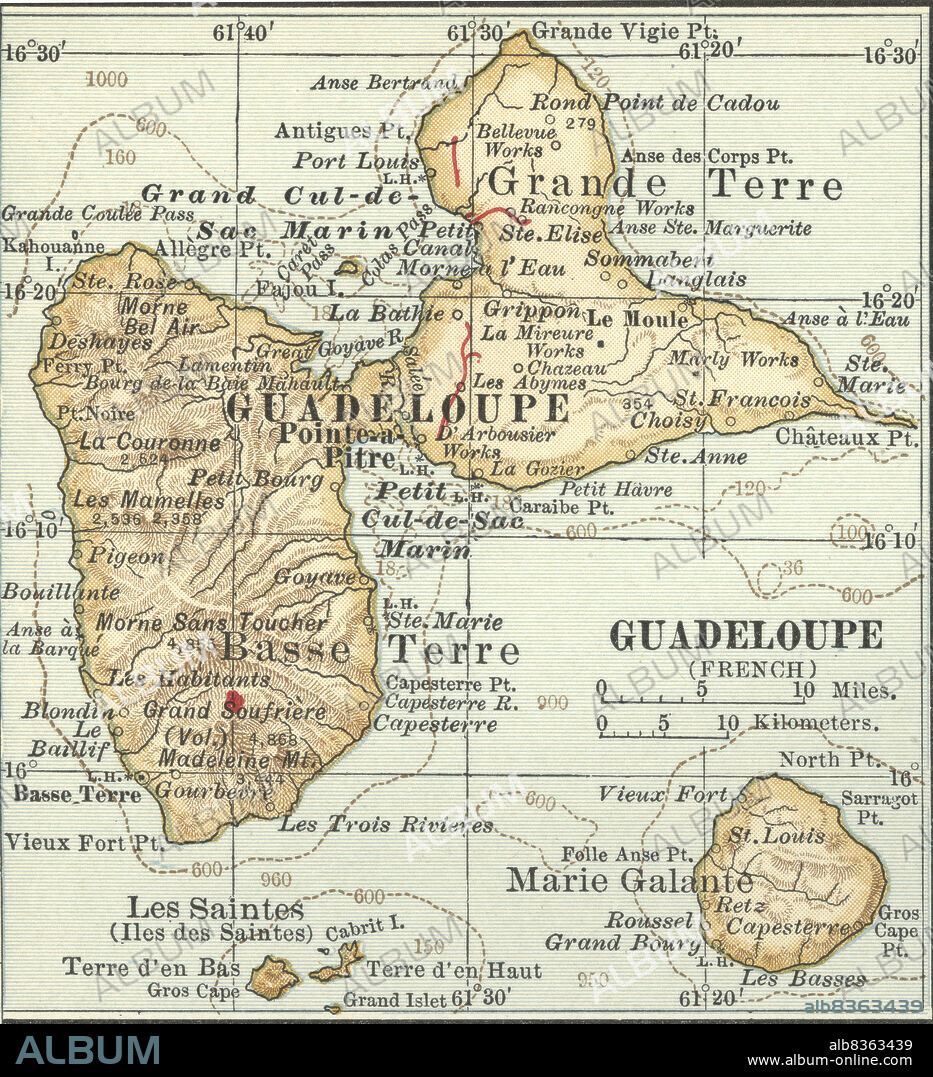 Map of Guadeloupe.