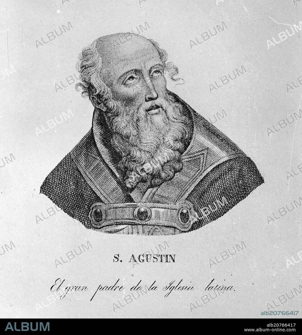 RETRATO DE SAN AGUSTIN (354/430) - OBISPO DE HIPONA.