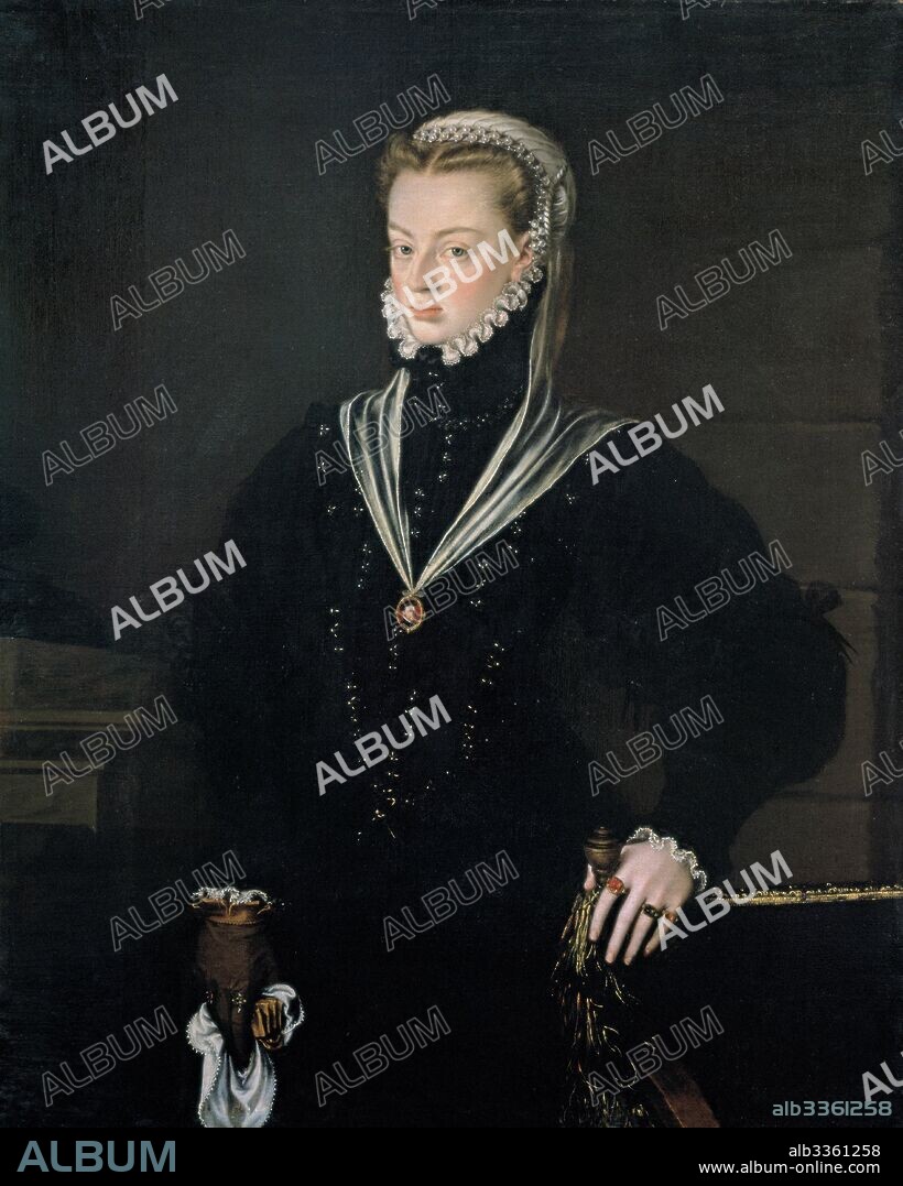 ALONSO SANCHEZ COELLO. Portrait of Archduchess Joanna of Austria (1535-1573), Princess of Portugal.