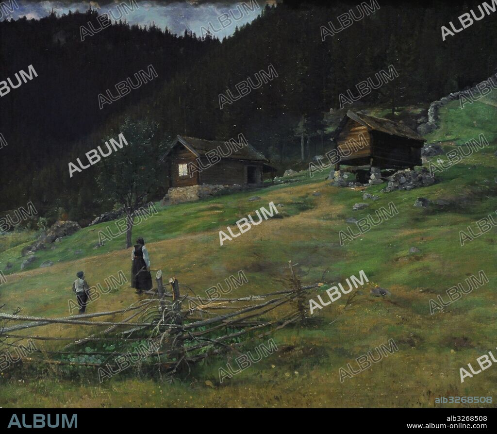 Christian Skredsvig (1854-1924). Norwegian painter. The House of the Vinje's poet in Telemark, 1887. National Gallery. Oslo. Norway.