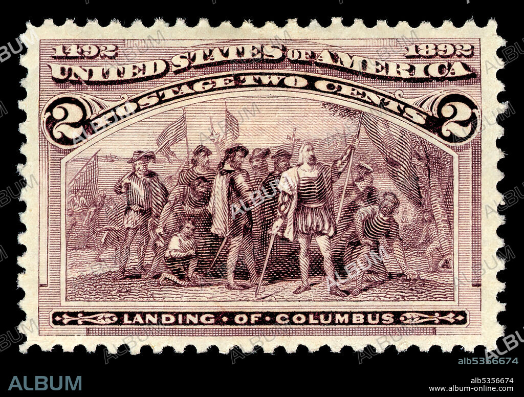 AMERICAN BANK NOTE COMPANY. 2c Landing of Columbus single, 1893. Mint.