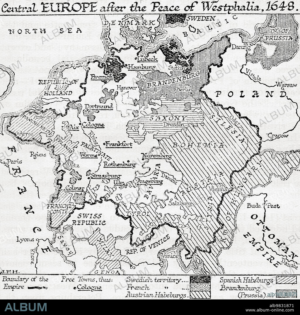 Map showing the Ottoman Empire at the death of Suleiman the Magnificent, 1566. From A Short History of the World, published c.1936.