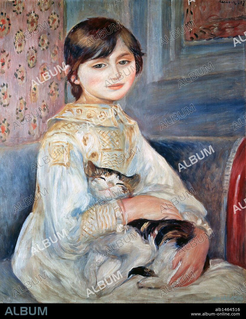 ART S. XIX. FRANCE. PIERRE AUGUSTE RENOIR (1841-1919). French impressionist painter. "JULIE MANET OR THE GIRL WITH THE CAT" (1887). Orsay's Museum. Paris.