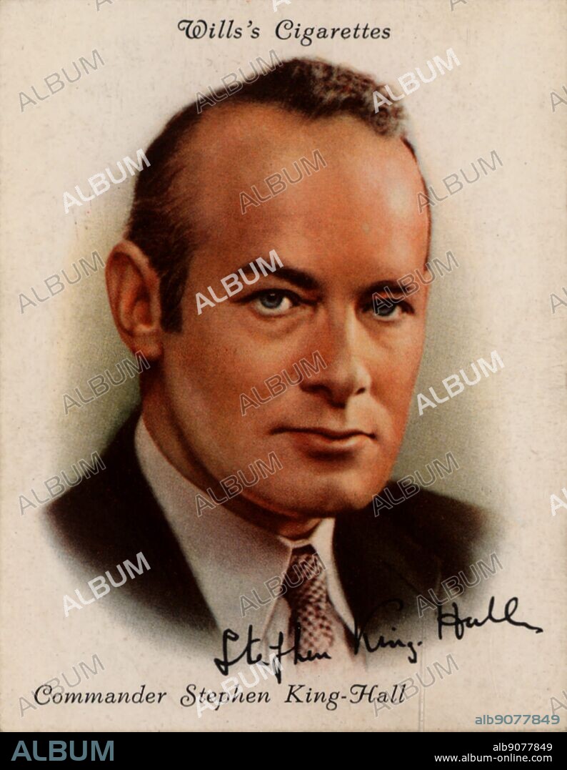 (William Richard) Stephen King-Hall (1893-1966) British author, playwright and radio broadcaster. In 1930 he retired from the Royal Navy to join the Royal Institute of International Affairs. From a series of cards of 'Famous British Authors' (London, 1937).