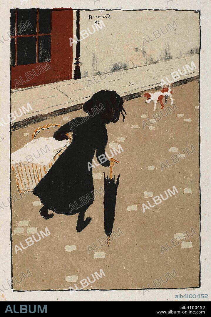 PIERRE BONNARD. The Little Laundress (La petite blanchisseuse). Dimensions: 49.5 cm x 37.8 cm, 29.4 cm x 19.8 cm.