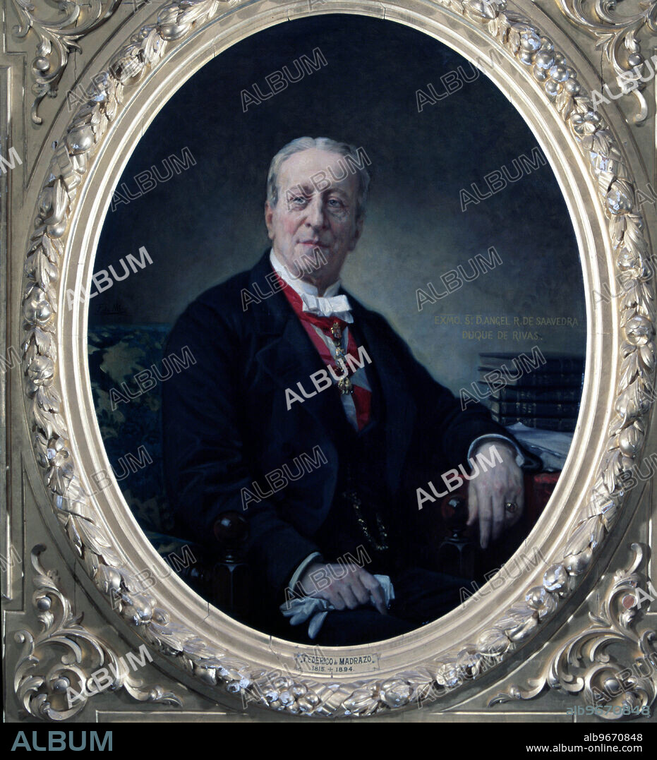 FEDERICO MADRAZO. RIVAS , DUQUE DE . ANGEL SAAVEDRA. ESCRITOR ESPAÑOL . CORDOBA 1791-1865. OLEO DE FEDERICO DE MADRAZO. MUSEO ROMANTICO . BARCELONA.