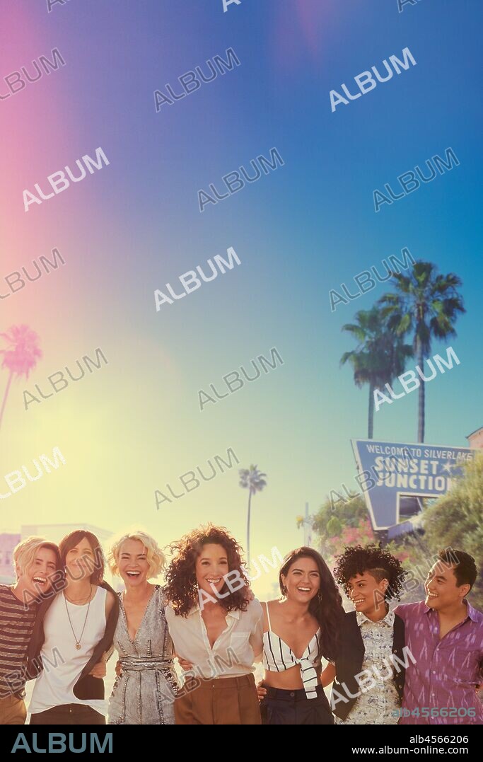ARIENNE MANDI, JAQUELINE TOBONI, JENNIFER BEALS, KATHERINE MOENNIG, LEISHA HAILEY, LEO SHENG and SEPIDEH MOAFI in L WORD: THE L WORD: GENERATION Q, 2019. Copyright SHOWTIME.