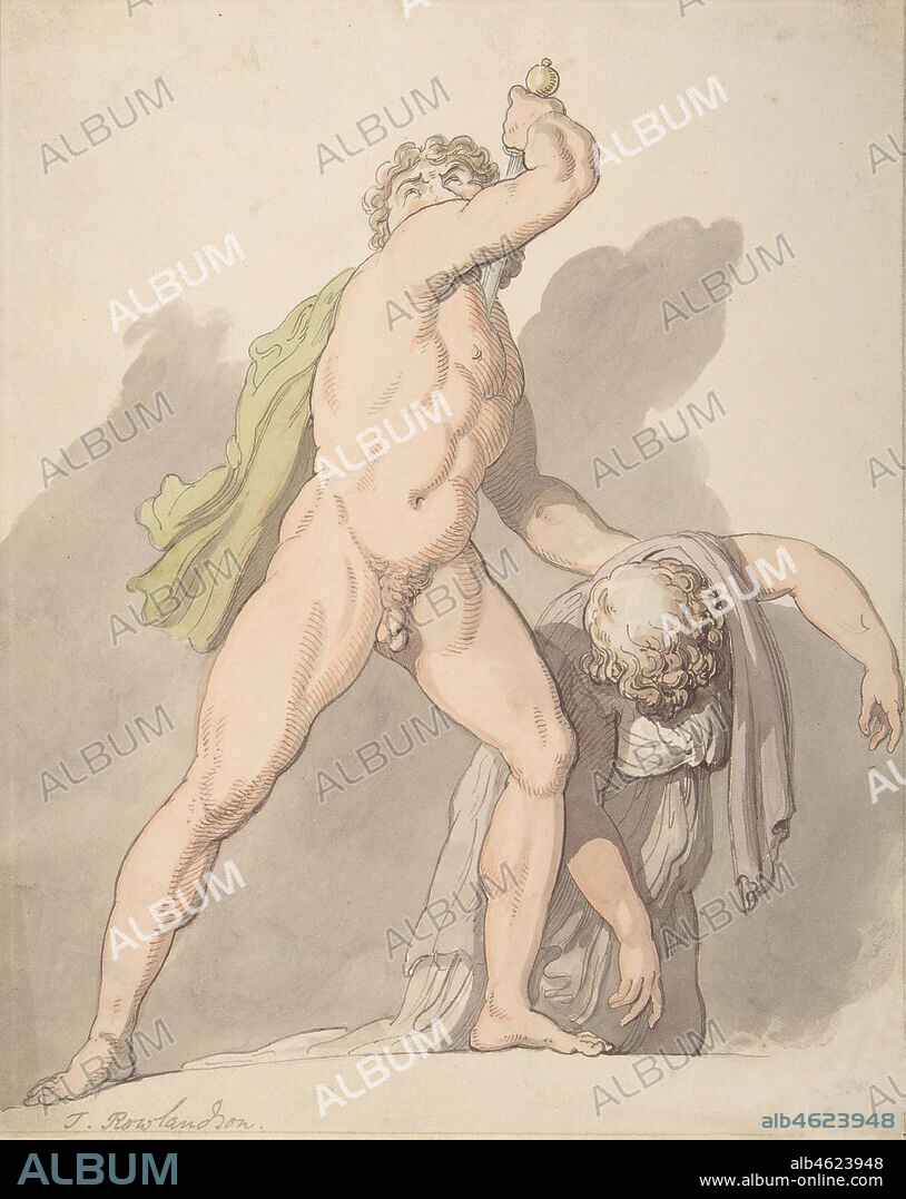 Standing Nude Man Supporting Fainting Female (Ludovisi Gaul in the Uffizi), 1780-1827.