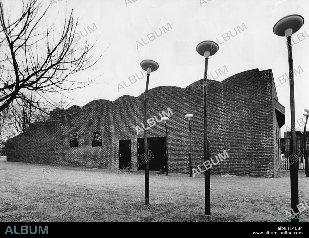 KLIPPAN 1966-12-18. Sankt Petri kyrka i Klippan som stod färdig 1966. Arkitekt Sigurd Lewerentz . Foto: Ingvar Andersson / SCANPIX / Kod: 3. ** SVD OUT **.