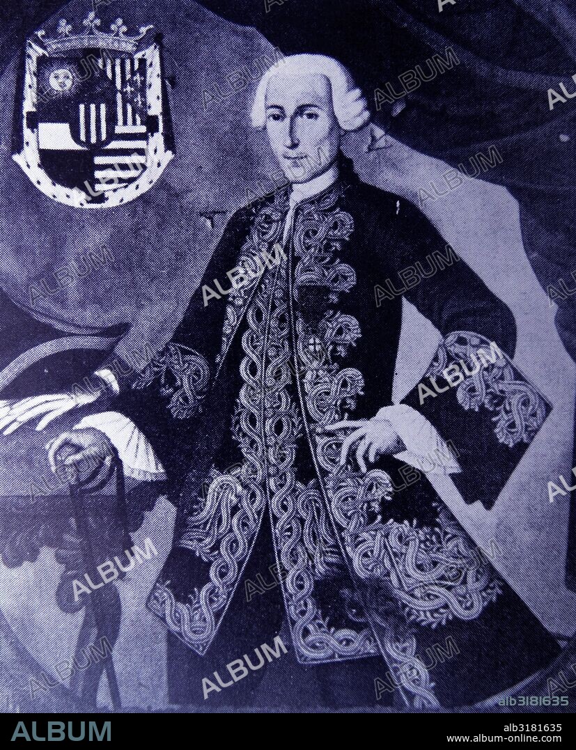 Portrait of José Solís Folch de Cardona (1716-1770) 3rd Viceroy of New Granada. Dated 18th Century.