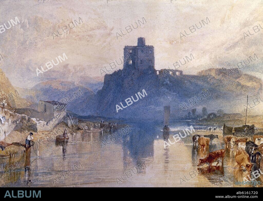 JOSEPH MALLORD WILLIAM TURNER (1775-1851). 'Norham Castle, on the River Tweed', c. 1822-1823, Watercolour on paper, 15,6 x 21,6 cm.