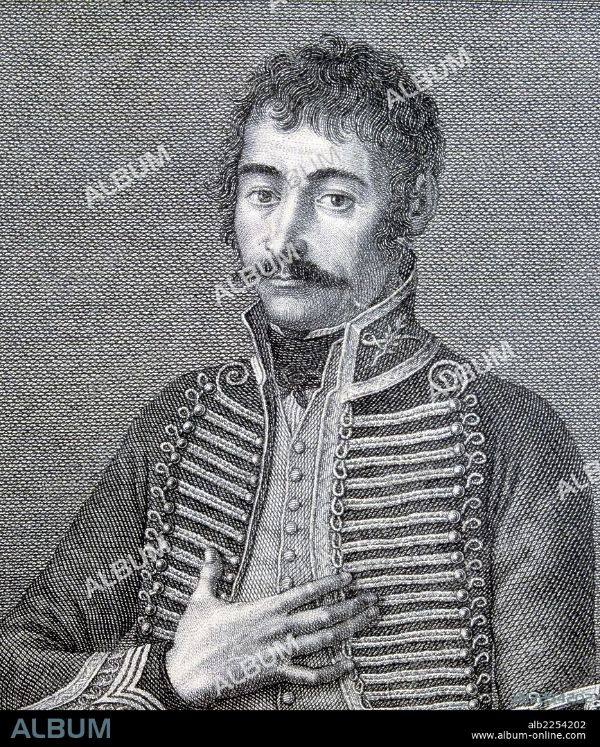 EMPECINADO , EL. JUAN MARTINEZ DIAZ. GUERRILLERO ESPAÑOL. 1775 - 1825. EN LA GUERRA DE LA INDEPENDENCIA / 1808 ) LUCHO CONTRA LOS FRANCESES. GRABADO RETRATO. BIBLIOTECA NACIONAL. MADRID.