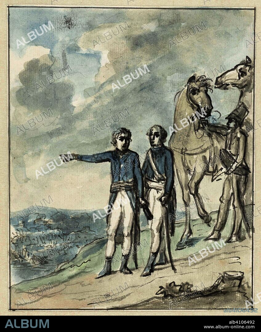 The generals Napoleon and Berthier. Draughtsman: Jurriaan Andriessen. After anonymous. Dating: 1801. Measurements: h 198 mm × w 162 mm.