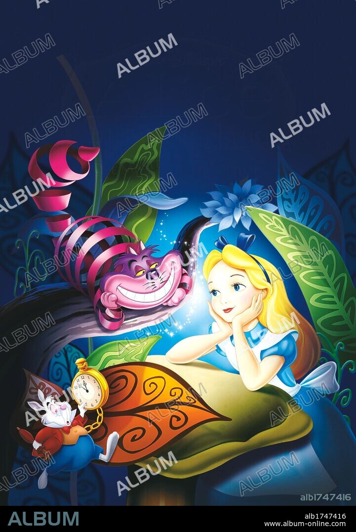 Poster of ALICE IN WONDERLAND, 1951, directed by CLYDE GERONIMI, HAMILTON LUSKE and WILFRED JACKSON. Copyright WALT DISNEY PICTURES.