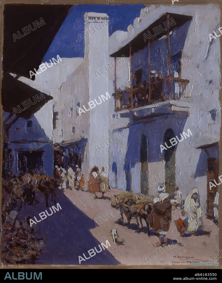 MARIANO BERTUCHI NIETO (1884-1955). CALLE DE TETUAN - SIGLO XX - 57x47,5.