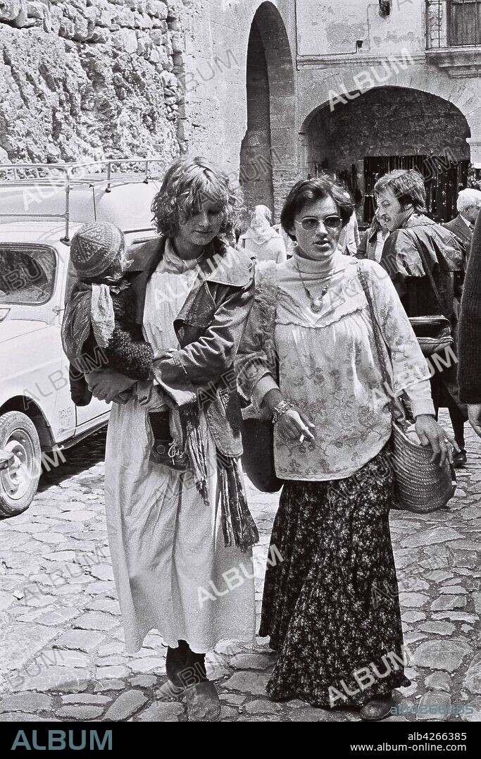 Hippies in Es Canar, Ibiza, 70s.