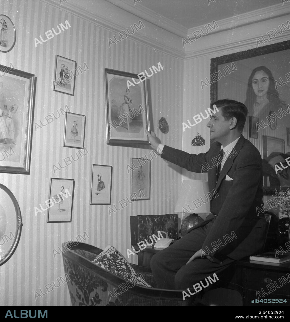 Bengt Häger, founder of the Swedish Dance Museum, Stockholm, Sweden, 1960. The museum opened in 1953. Its collection is based on the collection of dance-related art accumulated by Rolf de Mare, who was leader of the Ballets Suedois in Paris from 1920-1925.